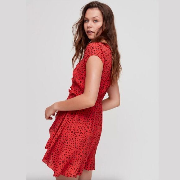 Aritzia Sunday Best Savoy Dress in High Risk Red/Black - Picture 4 of 6